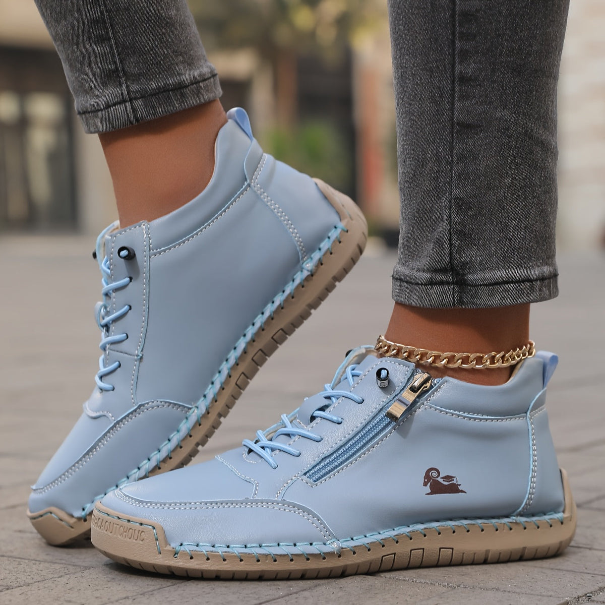 Francesca | Sneakers con zip laterale e lacci elastici