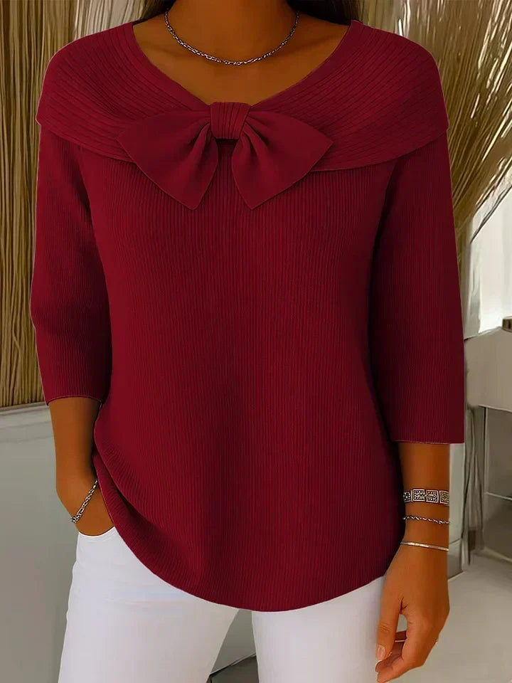 Tiziana | Maglione girocollo con fiocco