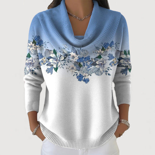 Alba | Maglione floreale con collo alto