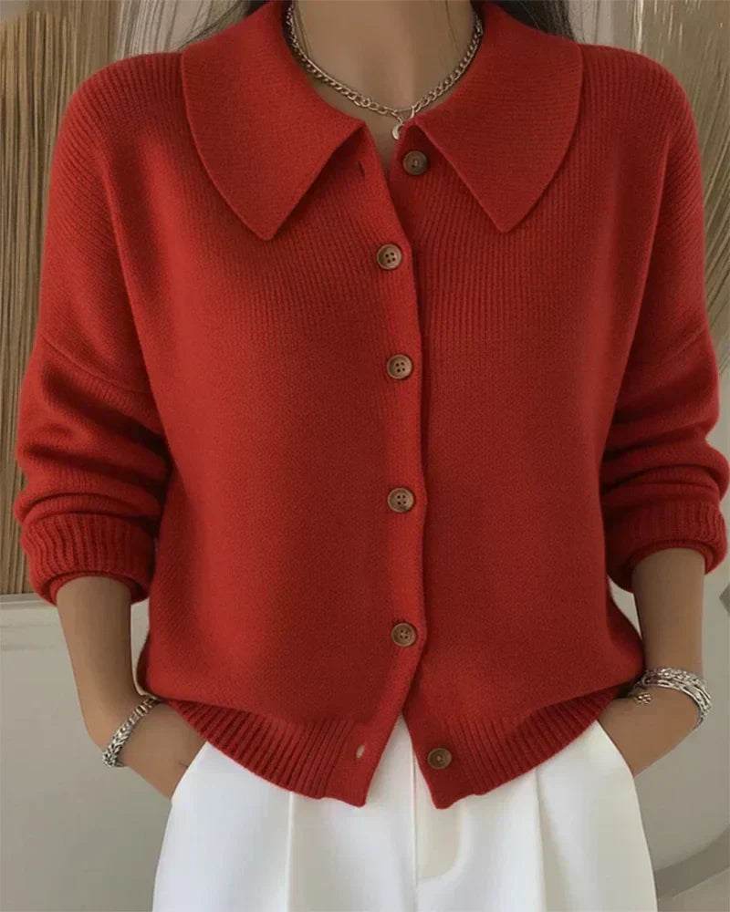 Stella | Cardigan con collo alla camicia