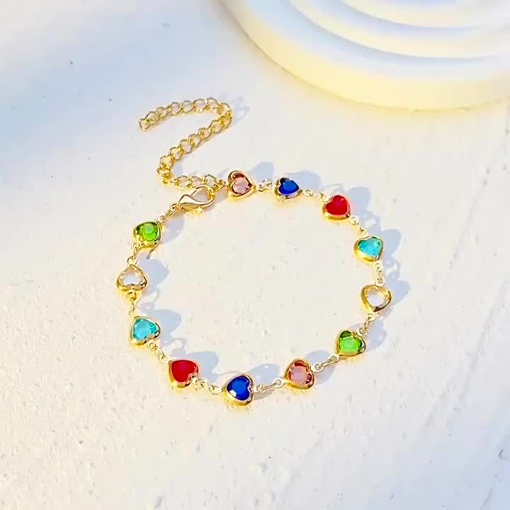 Mariella | Bracciale con cuori colorati