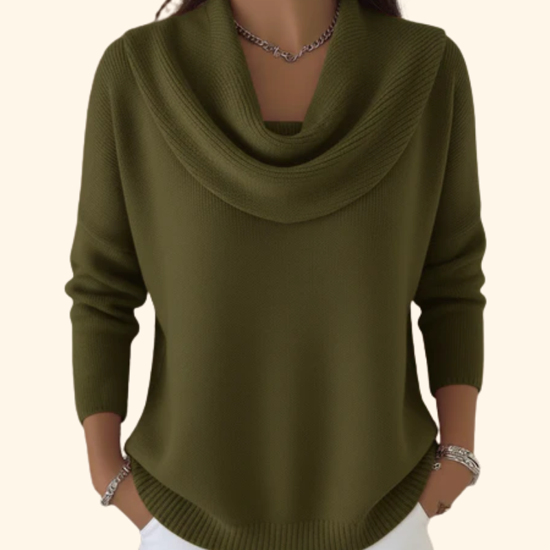 Giuliana | Maglione con collo drappeggiato