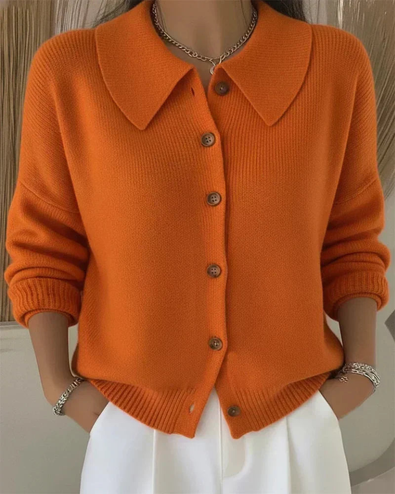 Stella | Cardigan con collo alla camicia