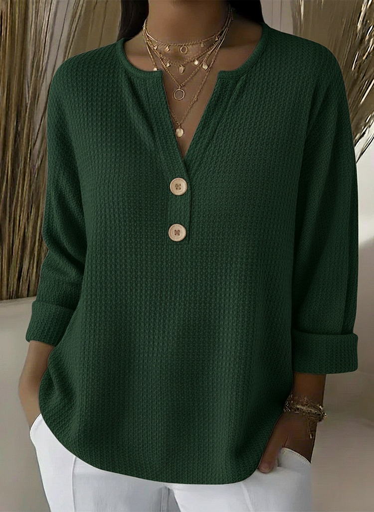 Lucia | Maglia henley a nido d'ape