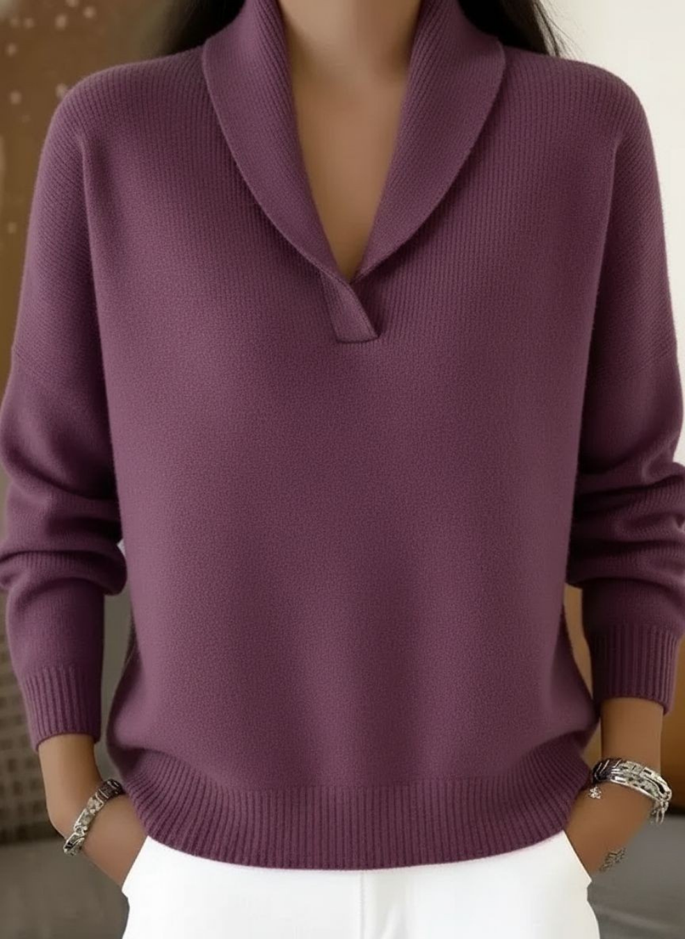 Elsa | Maglione con collo a scialle
