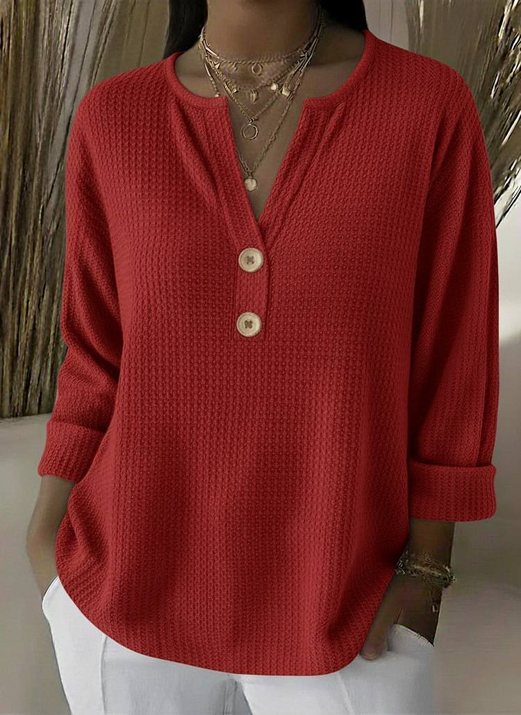 Lucia | Maglia henley a nido d'ape