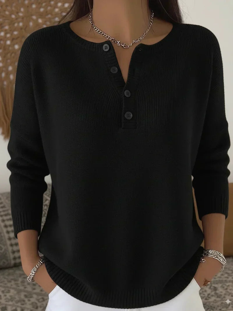 Elena | Maglione con abbottonatura henley