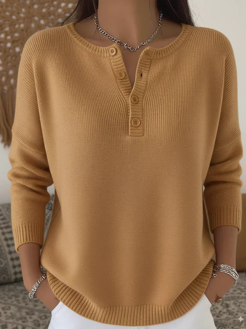 Elena | Maglione con abbottonatura henley