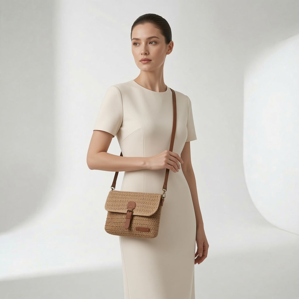 Clelia | Borsa a tracolla intrecciata con fibbia