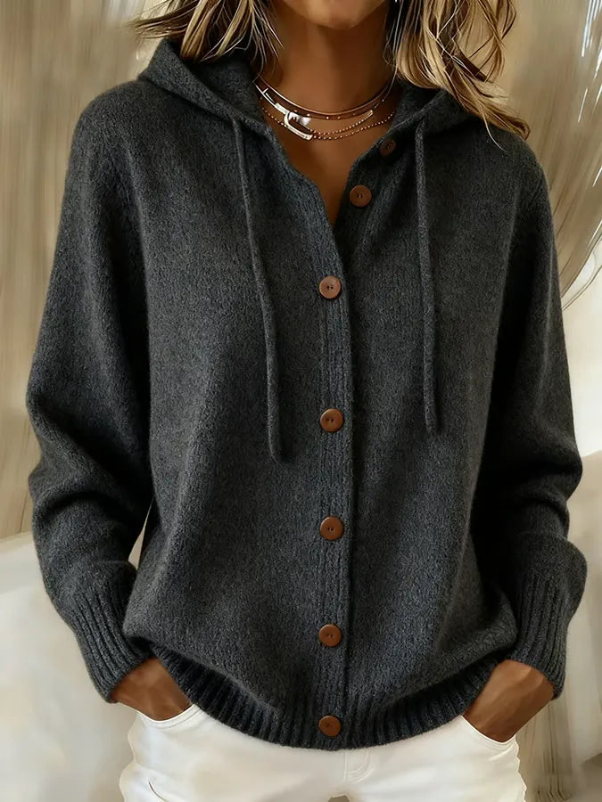 Benedetta | Cardigan con cappuccio e bottoni