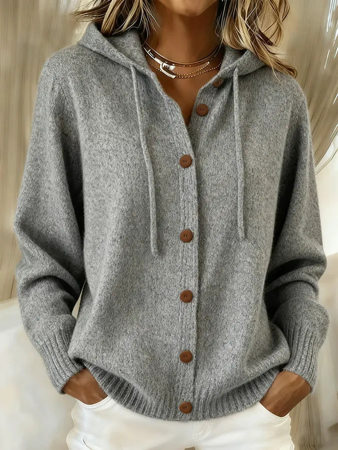 Benedetta | Cardigan con cappuccio e bottoni
