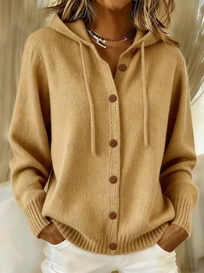 Benedetta | Cardigan con cappuccio e bottoni