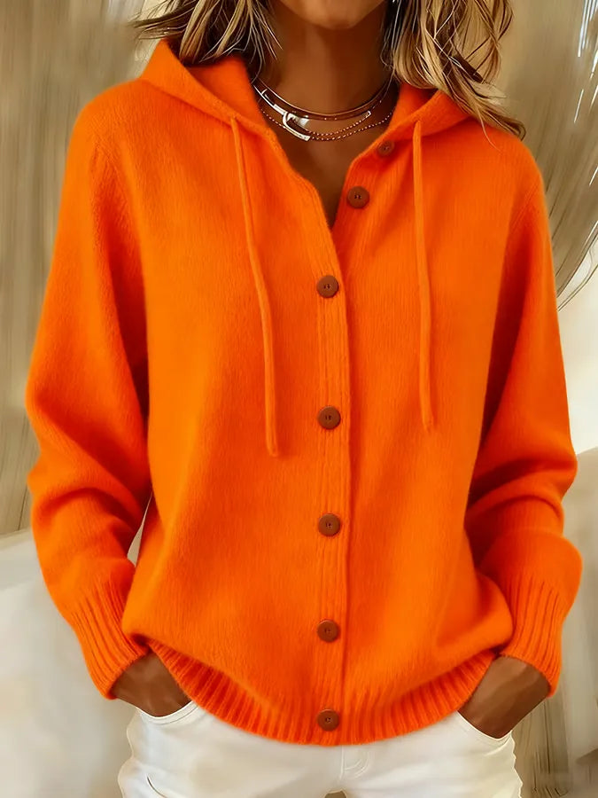 Benedetta | Cardigan con cappuccio e bottoni