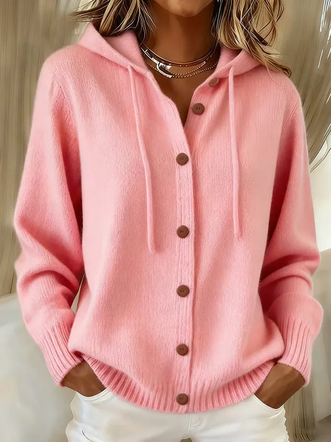 Benedetta | Cardigan con cappuccio e bottoni