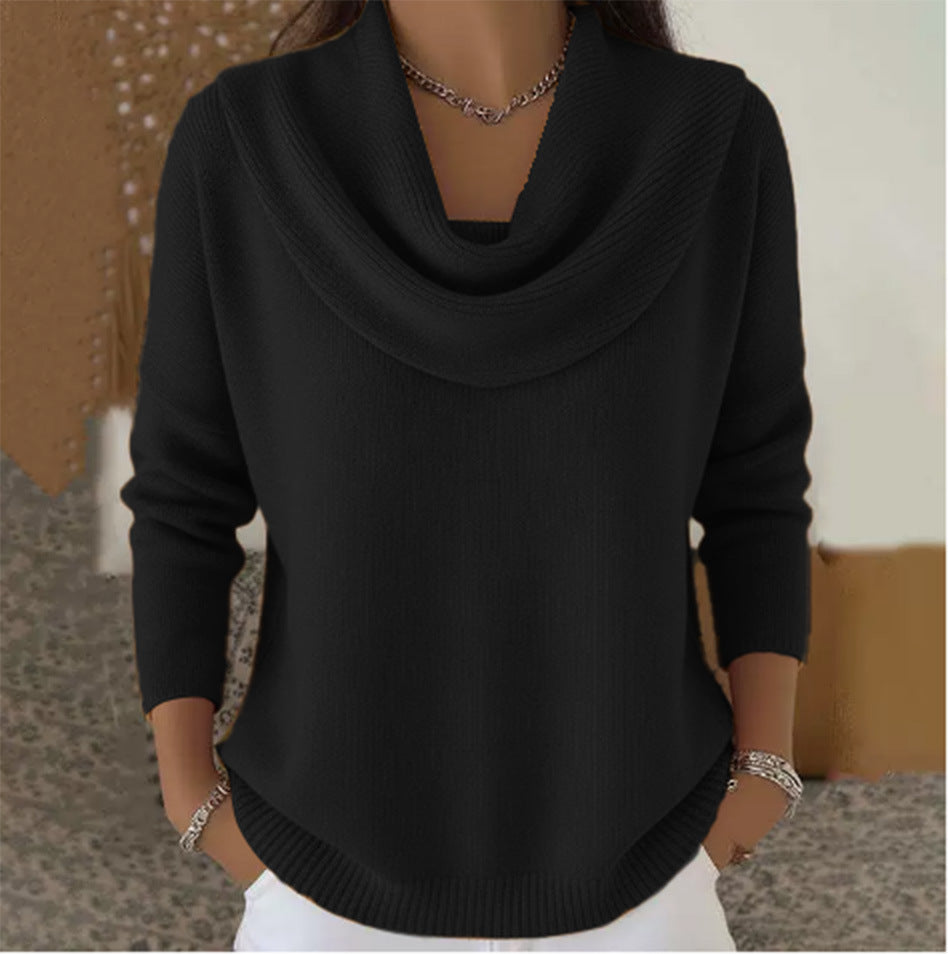 Giuliana | Maglione con collo drappeggiato
