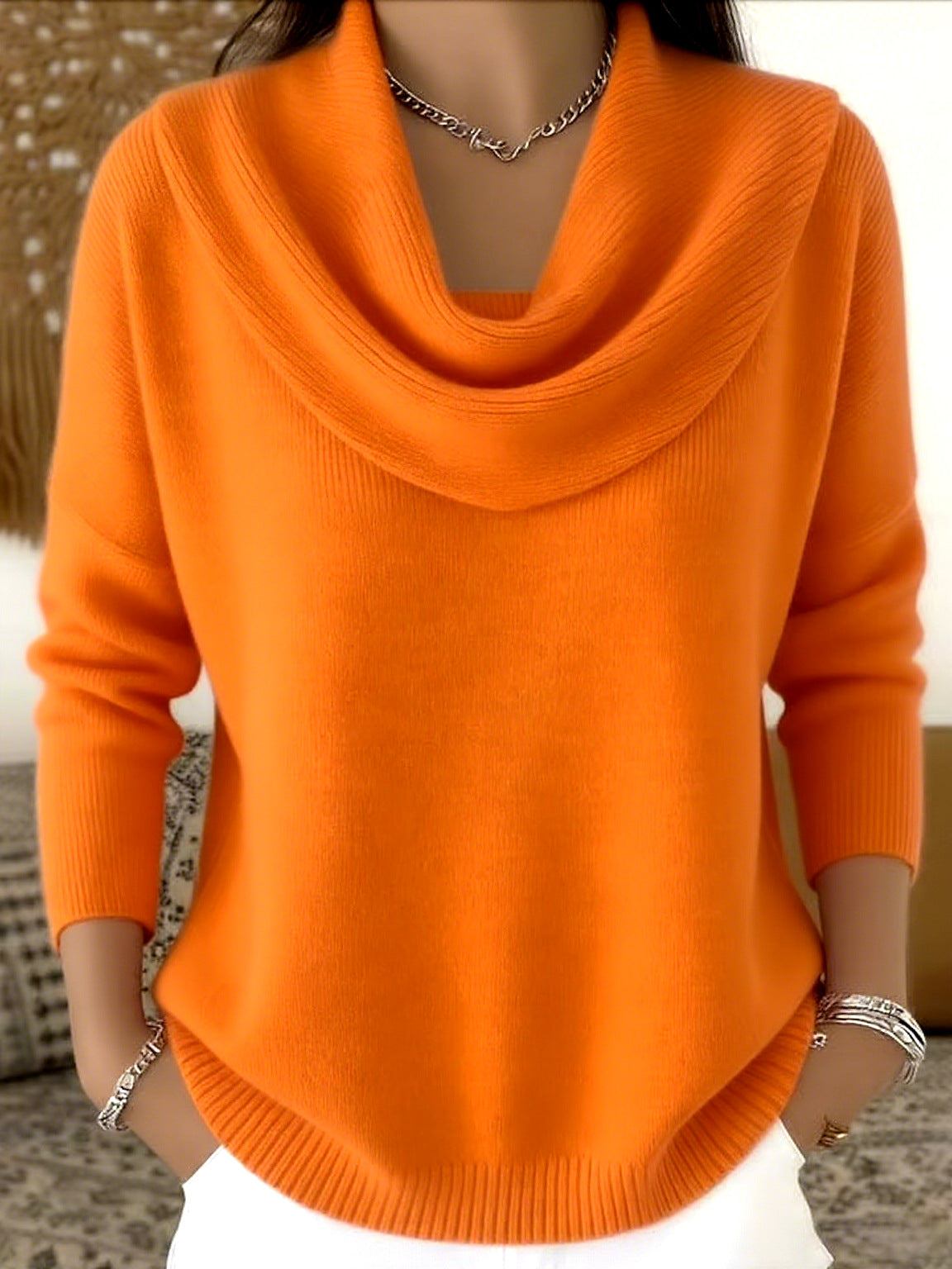 Giuliana | Maglione con collo drappeggiato