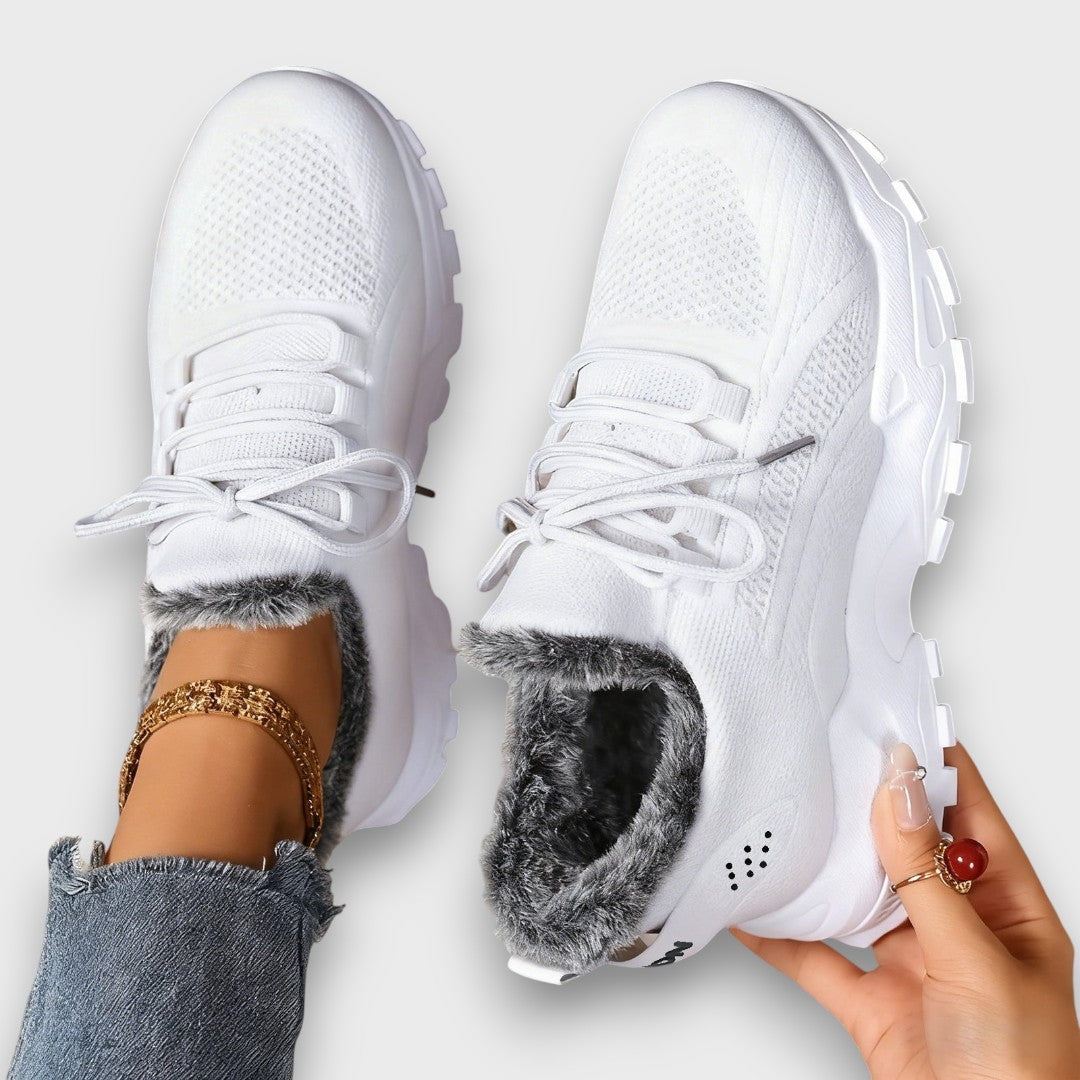Angela | Sneakers invernali foderate con lacci - Bianco
