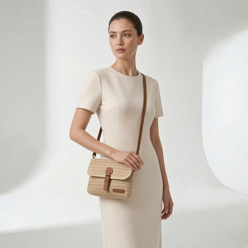 Clelia | Borsa a tracolla intrecciata con fibbia