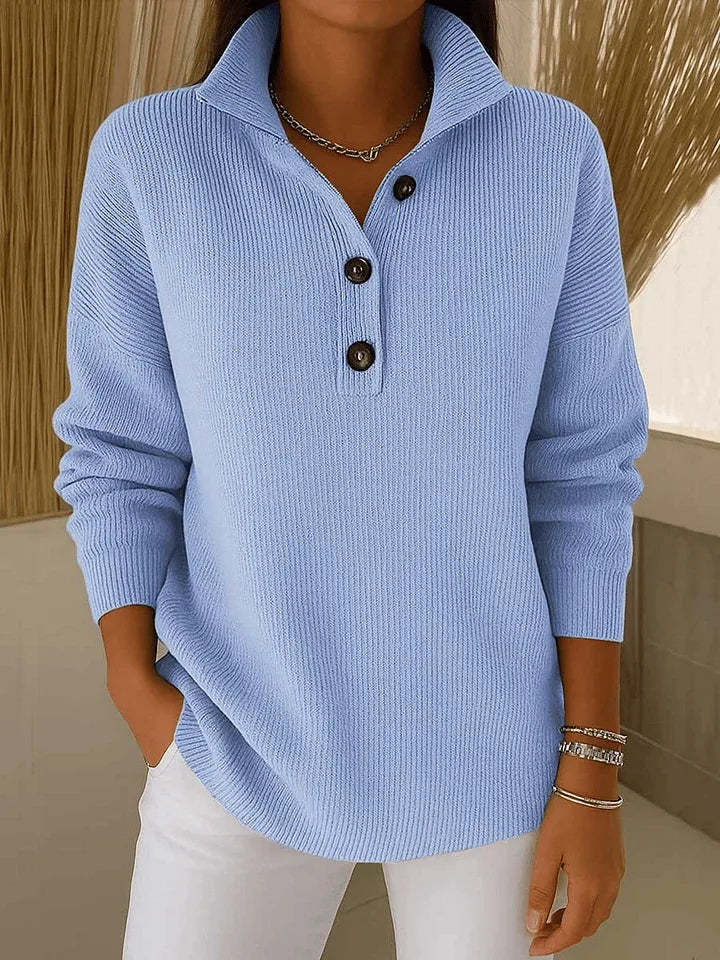 Amalia | Maglione con colletto polo e scollo a V
