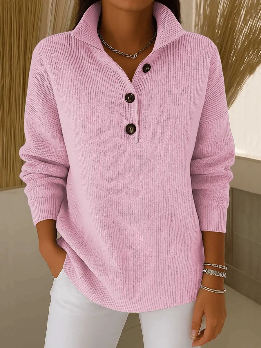 Amalia | Maglione con colletto polo e scollo a V