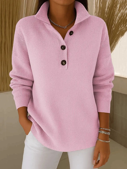 Amalia | Maglione con colletto polo e scollo a V