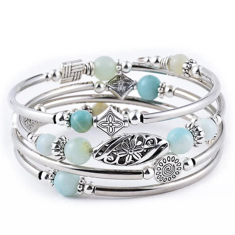 Annalisa | Bracciale multistrato in pietra naturale