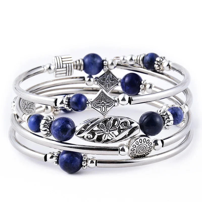 Annalisa | Bracciale multistrato in pietra naturale