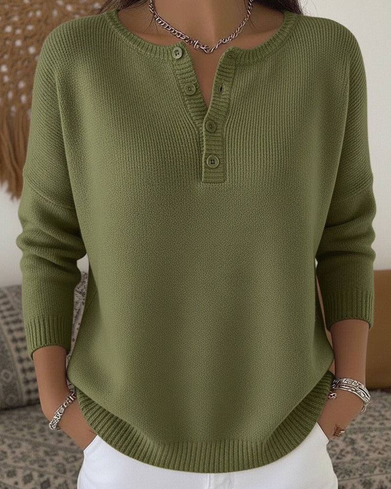 Elena | Maglione con abbottonatura henley