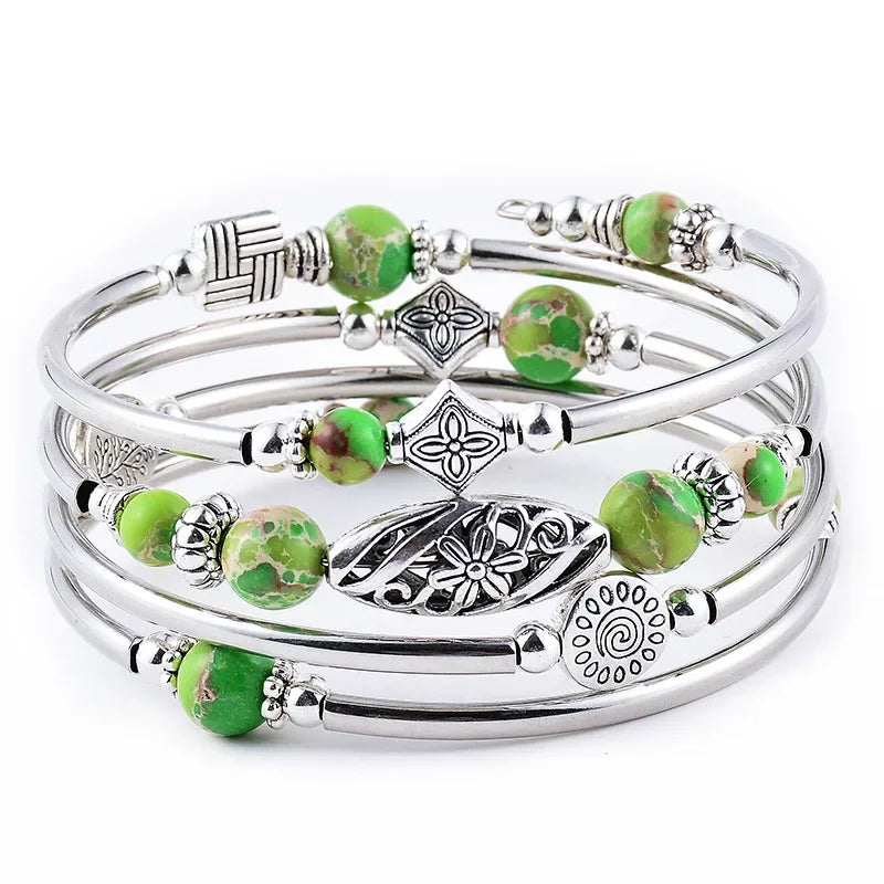 Annalisa | Bracciale multistrato in pietra naturale