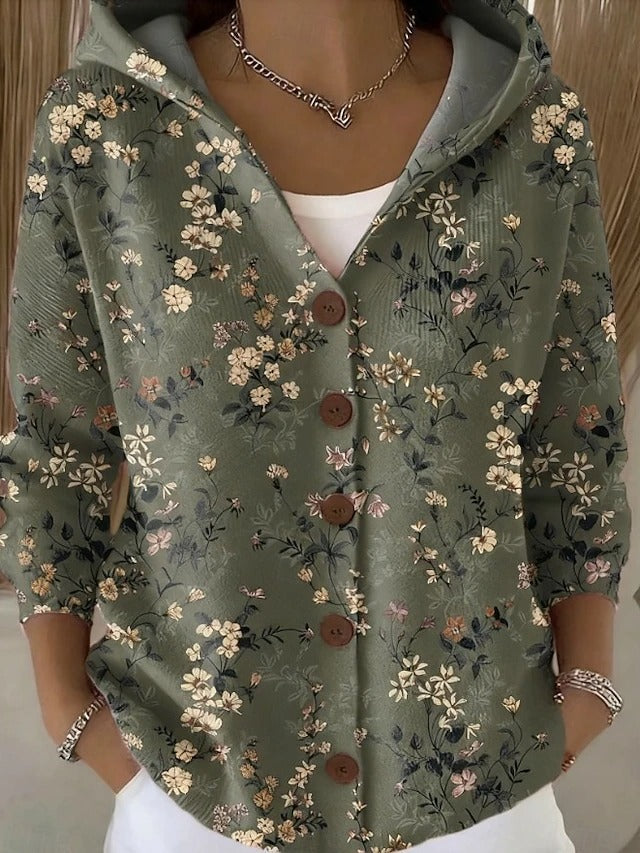 Perla | Cardigan stampato con cappuccio