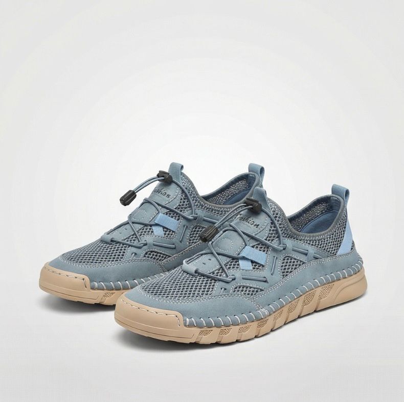 Daniela | Sneakers traspiranti in rete con lacci a strozzo - Azzurro polvere