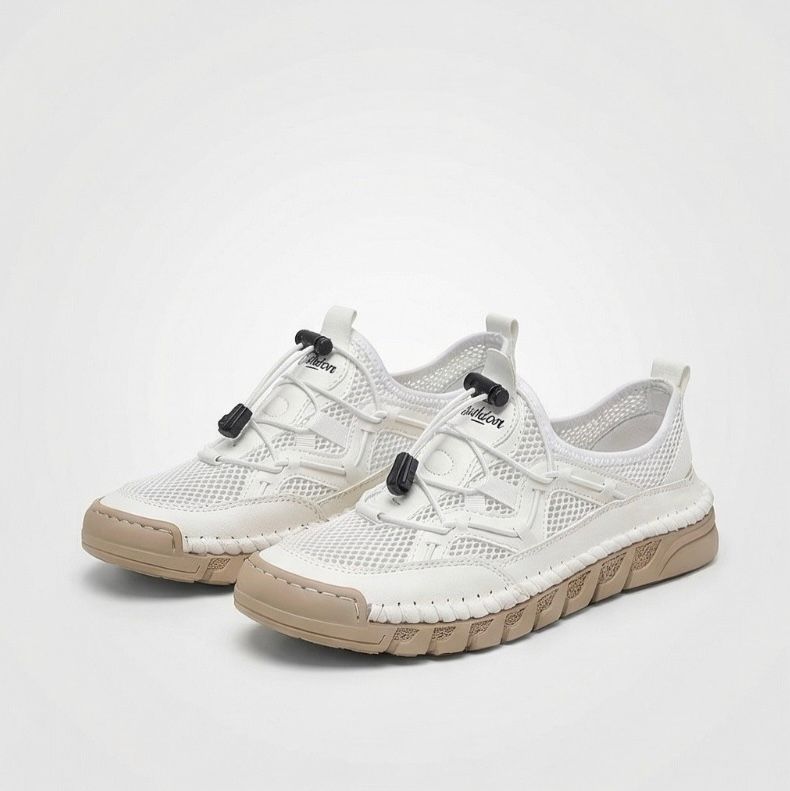 Daniela | Sneakers traspiranti in rete con lacci a strozzo - Bianco