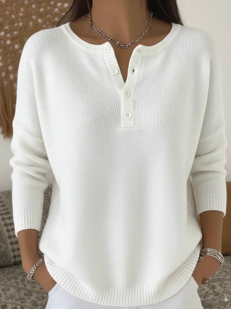 Elena | Maglione con abbottonatura henley