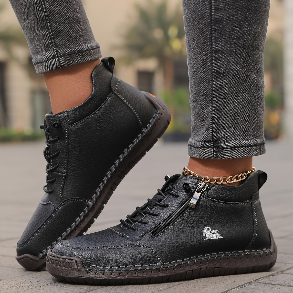 Francesca | Sneakers con zip laterale e lacci elastici