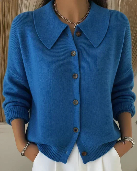 Stella | Cardigan con collo alla camicia