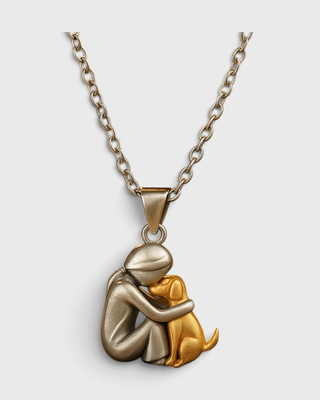 Collana con ciondolo donna e cane bicolore
