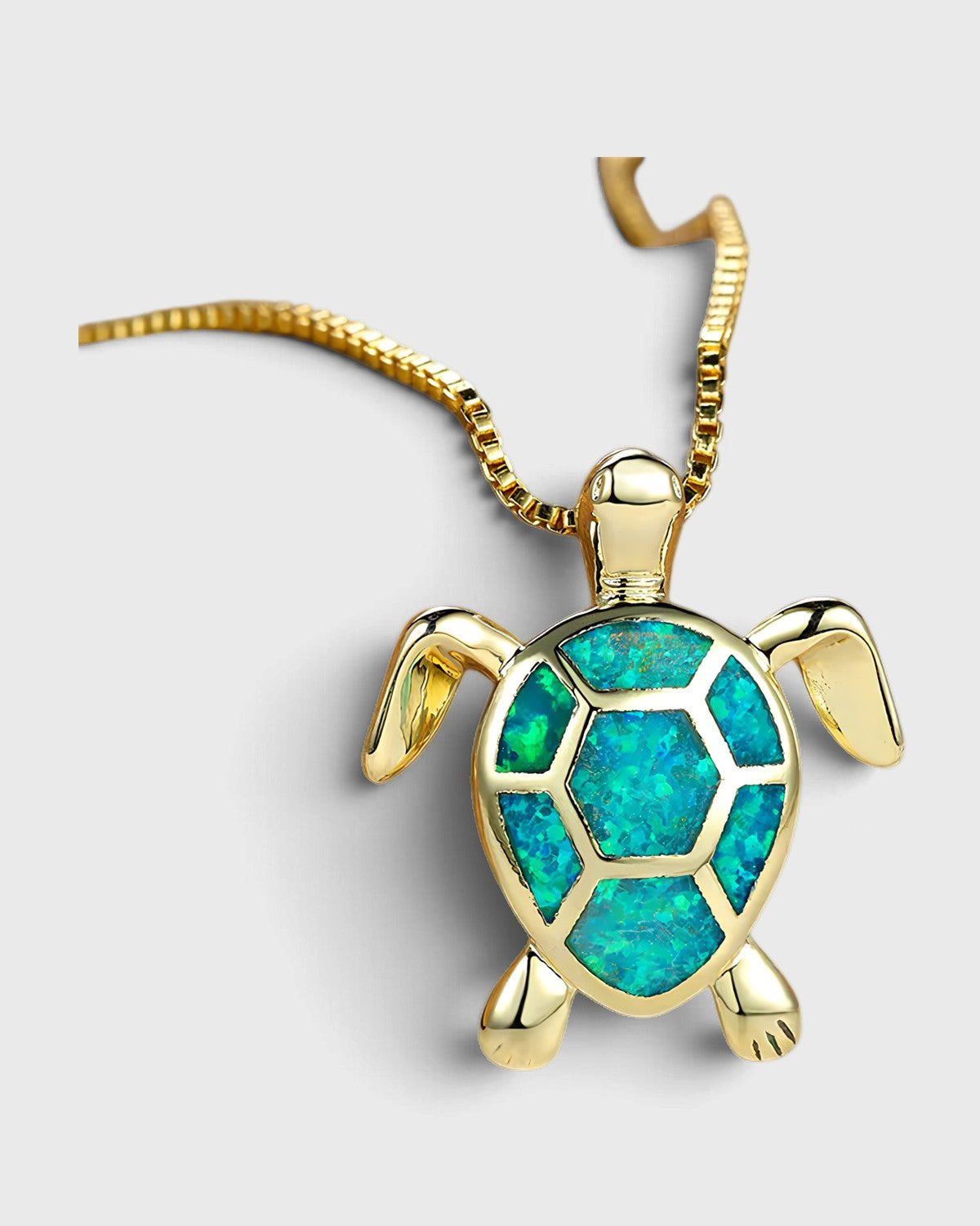 Collana con ciondolo tartaruga in opale verde