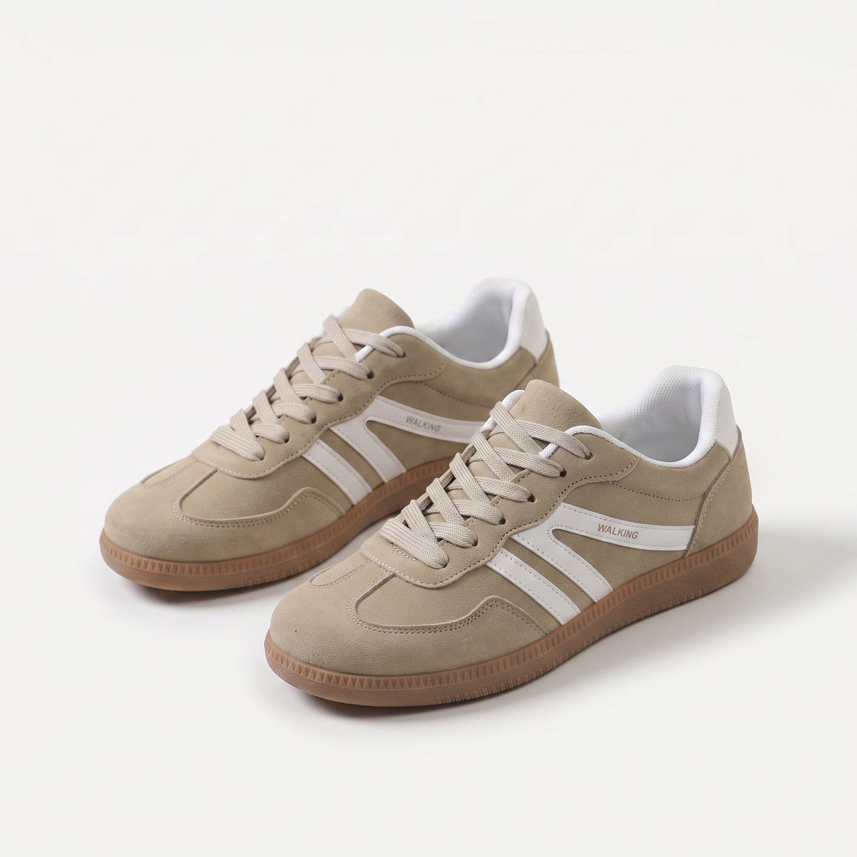 Delia | Sneakers basse con doppia banda laterale - Tortora