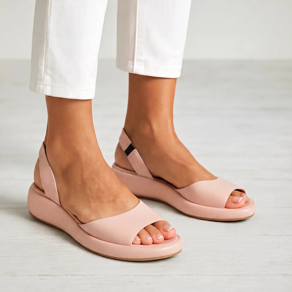 Gilda | Sandali a punta aperta con cinturino elastico - Rosa chiaro