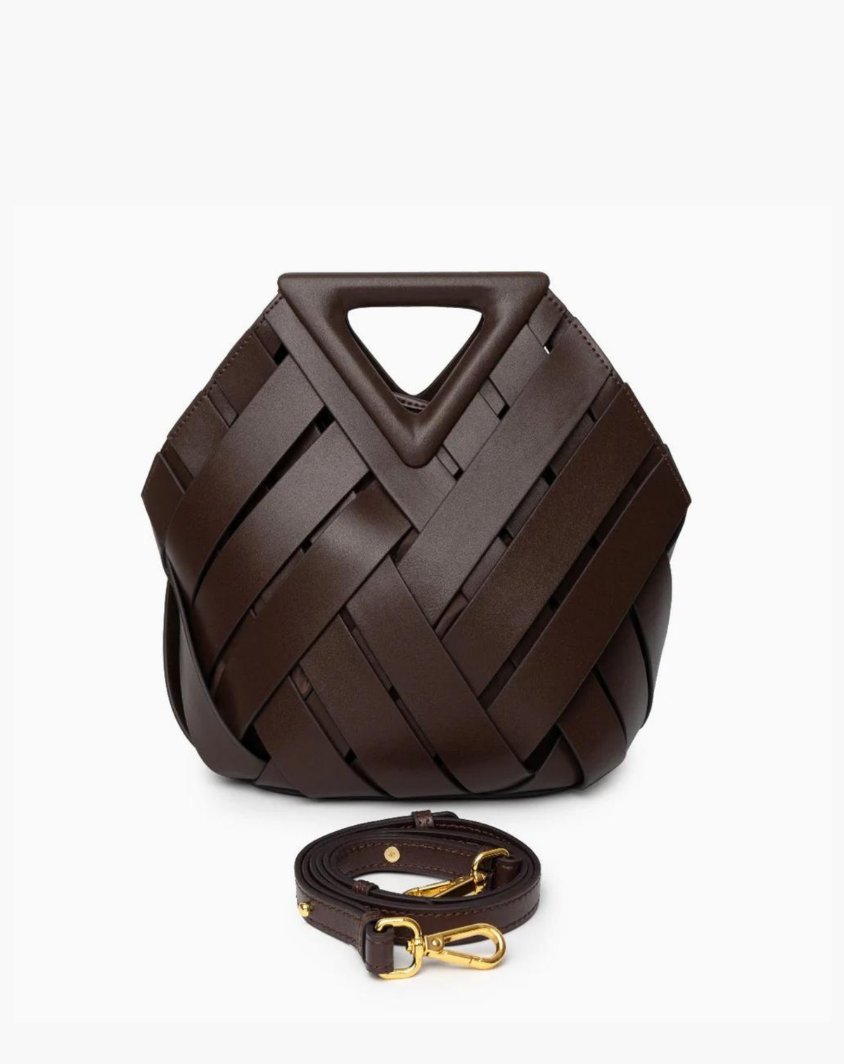Giulietta | Borsa intrecciata effetto pelle - Marrone cioccolato