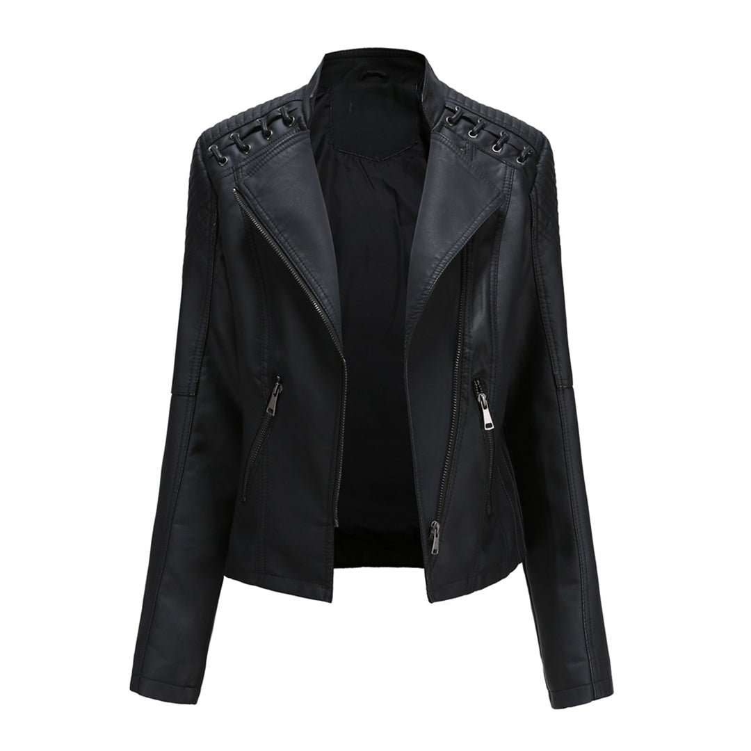 Margherita, giacca biker effetto pelle, nero