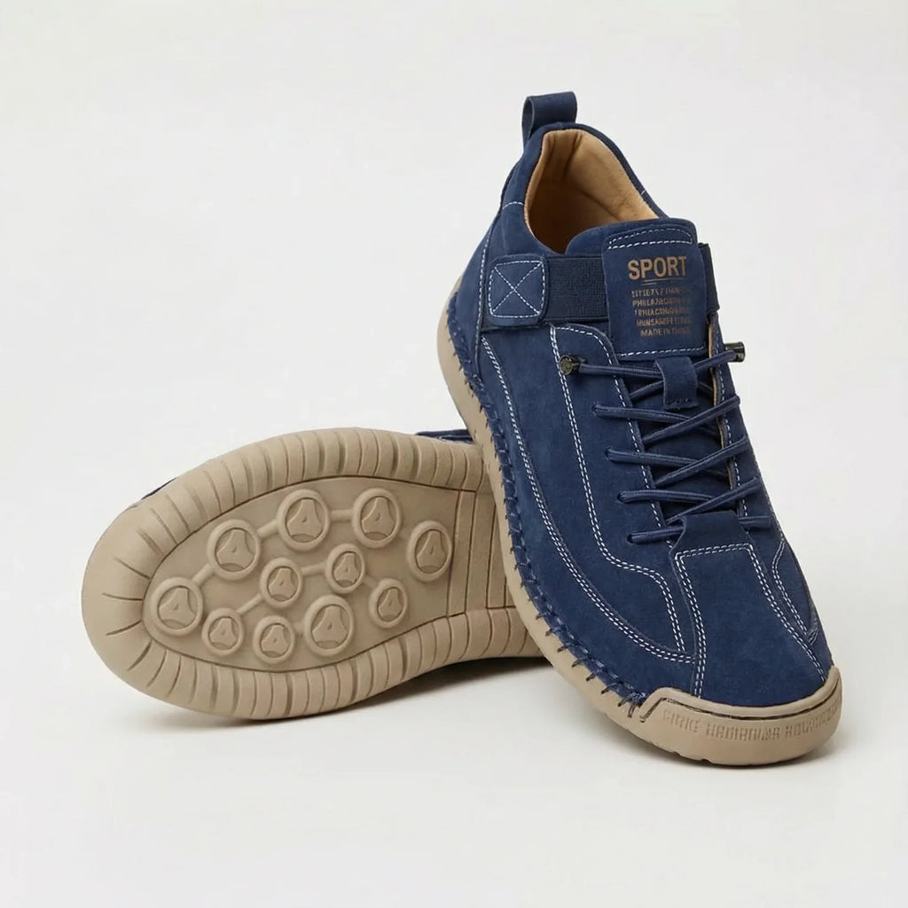 Paola, sneakers basse con chiusura a strappo e lacci elastici, blu navy