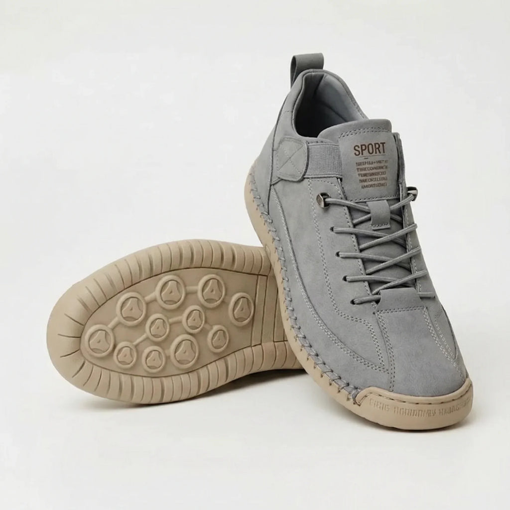 Paola, sneakers basse con chiusura a strappo e lacci elastici, grigio