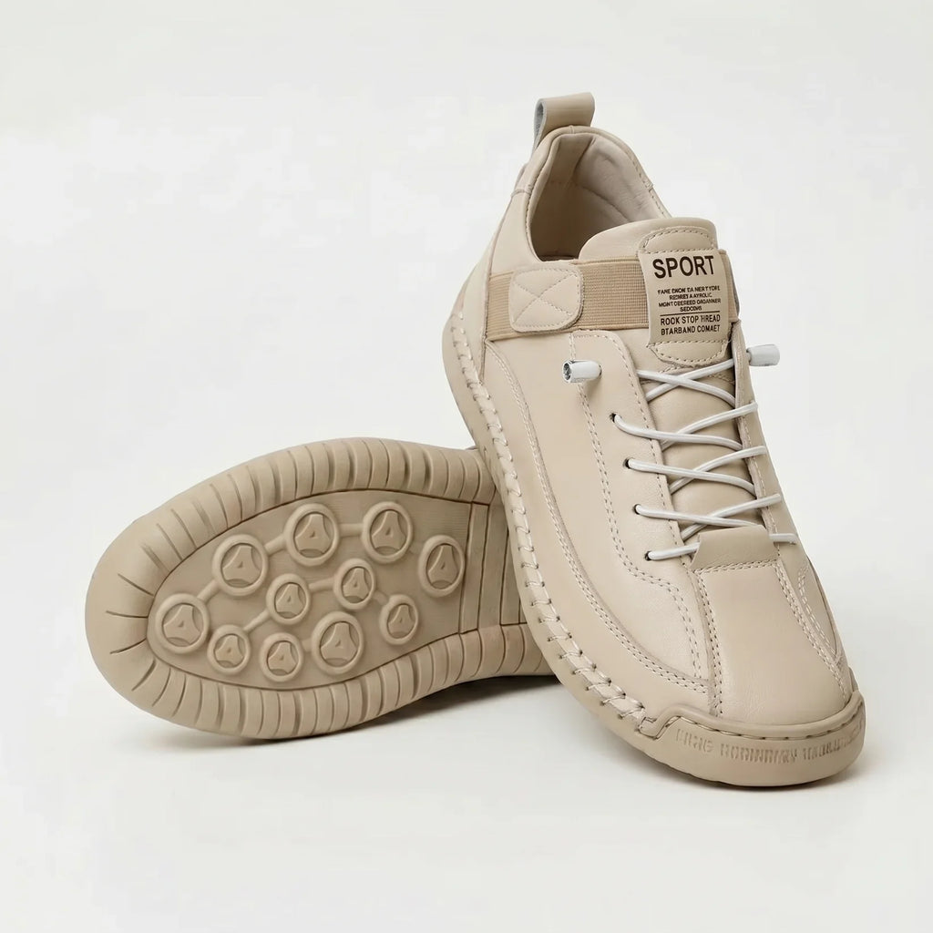 Paola, sneakers basse con chiusura a strappo e lacci elastici, sabbia lavato