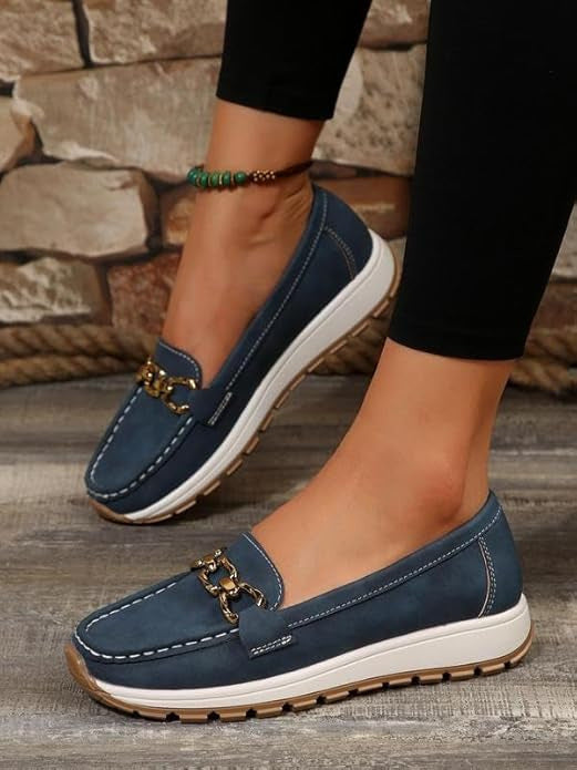 Miriam | Mocassini effetto camoscio con morsetto e suola sneaker