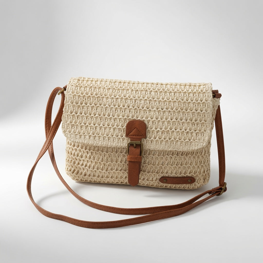Clelia | Borsa a tracolla intrecciata con fibbia