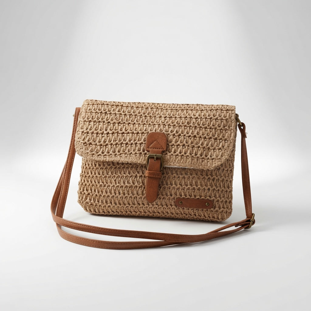 Clelia | Borsa a tracolla intrecciata con fibbia