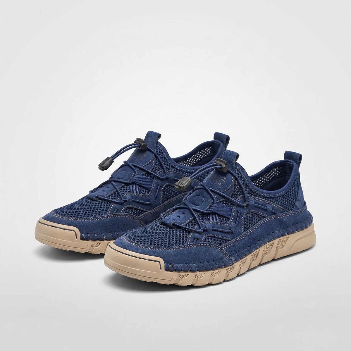 Daniela | Sneakers traspiranti in rete con lacci a strozzo - Blu navy
