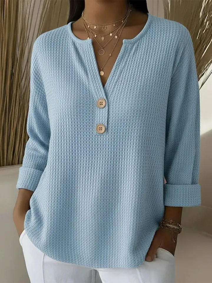 Lucia | Maglia henley a nido d'ape