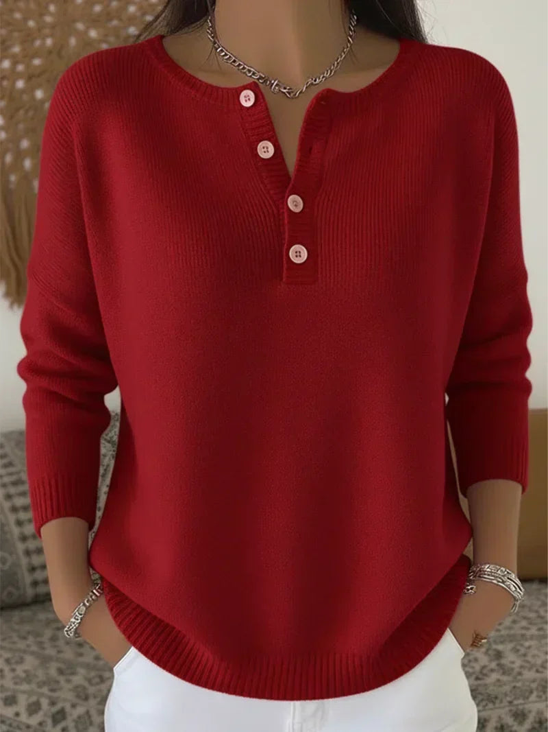 Elena | Maglione con abbottonatura henley